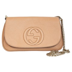 2000s Gucci  Beige Soho Long Flap Crossbody Bag