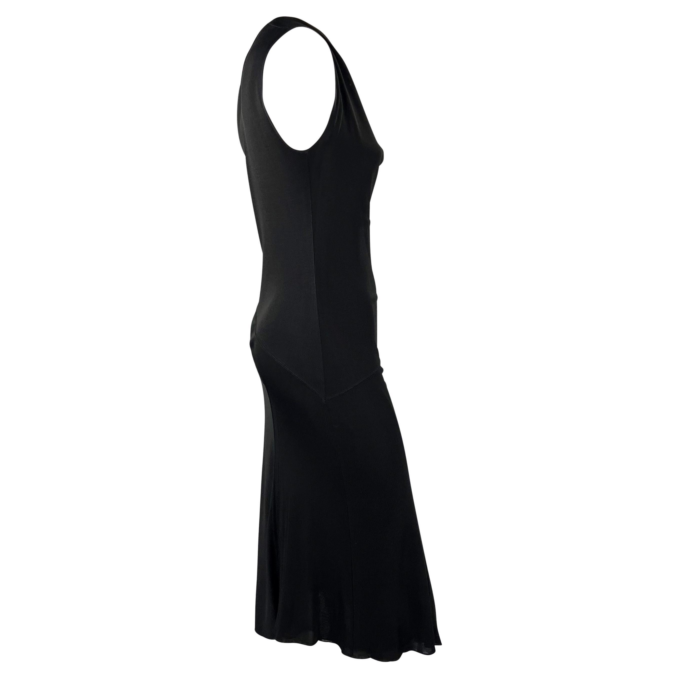 Women's 2000s Gucci Black Asymmetric Knit Sleeveless Stretch Cowl Neck Dress For Sale