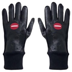 Guanti Gucci anni 2000 in pelle nera