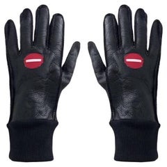 2000s Gucci Black Leather Gloves