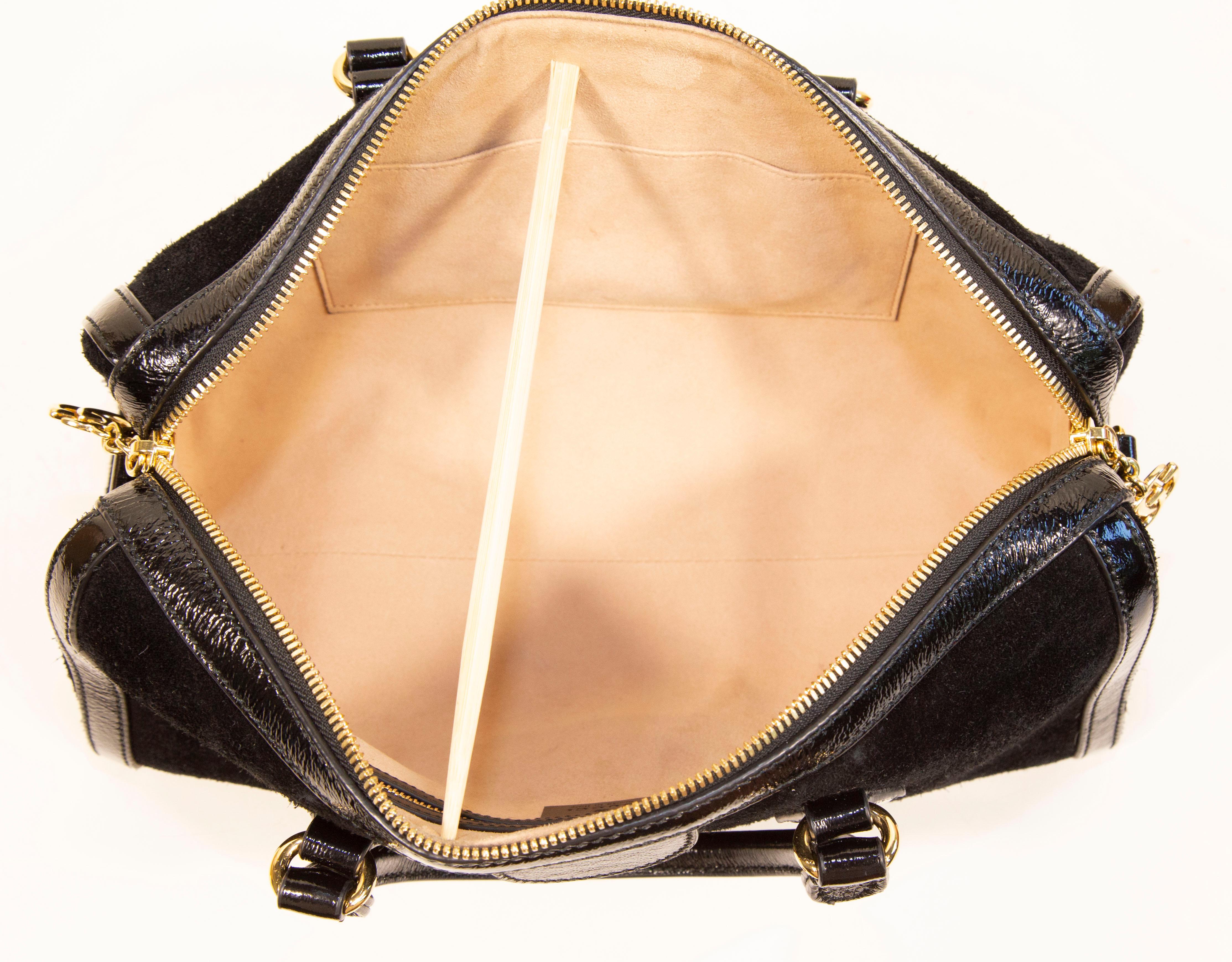 2000s Gucci Black Suede Ophidia Boston Crossbody Top Handle Bag 10
