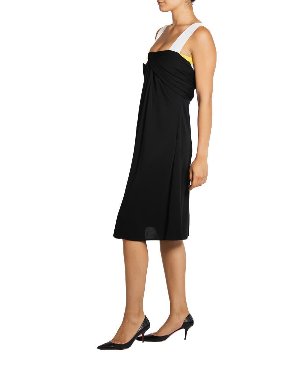 2000S Gucci Black & White Rayon Dress In Excellent Condition For Sale In New York, NY