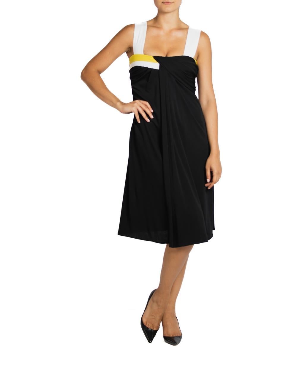 2000S Gucci Black & White Rayon Dress For Sale 1