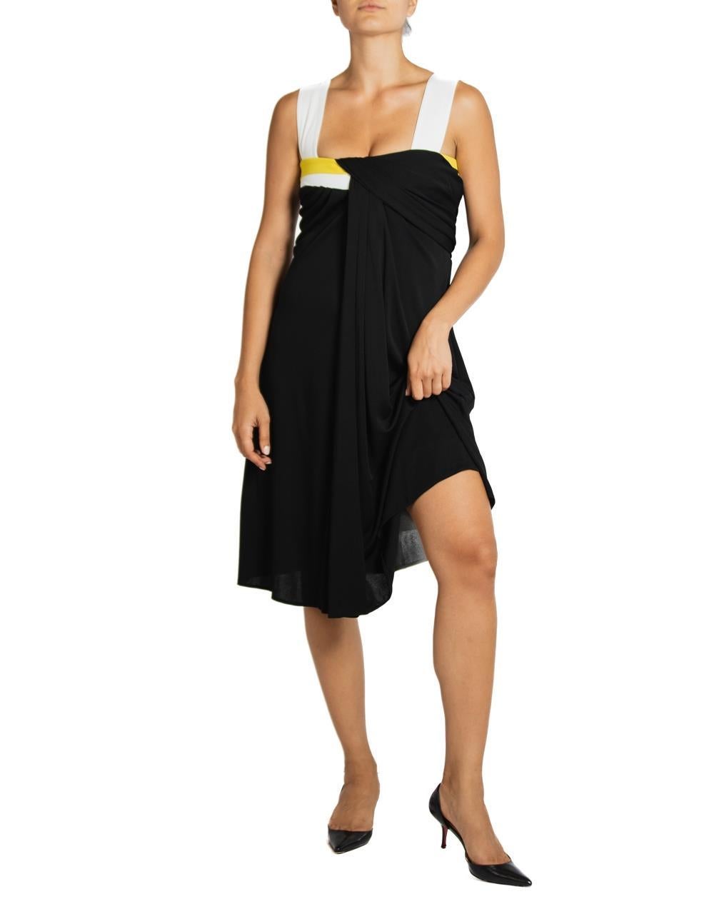 2000S Gucci Black & White Rayon Dress For Sale 2