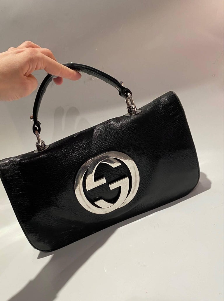 2000S Gucci Blondie Black Leather Flap Bag at 1stDibs