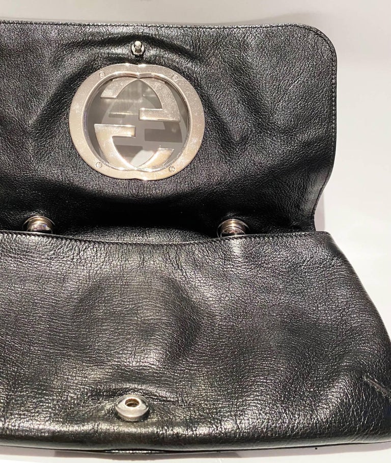 2000S Gucci Blondie Black Leather Flap Bag at 1stDibs