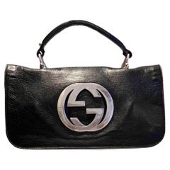 2000S Gucci Blondie Black Leather Flap Bag 