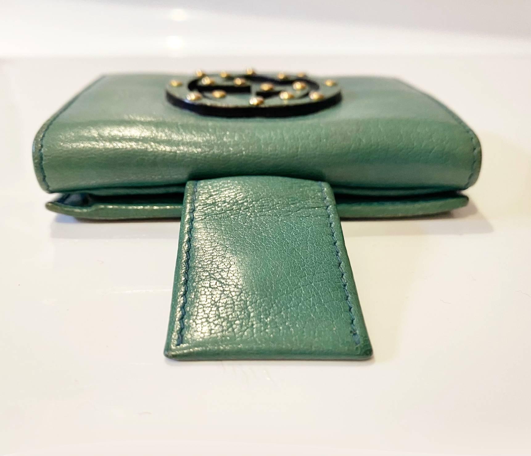 2000s Gucci Blondie Green Leather Wallet 4