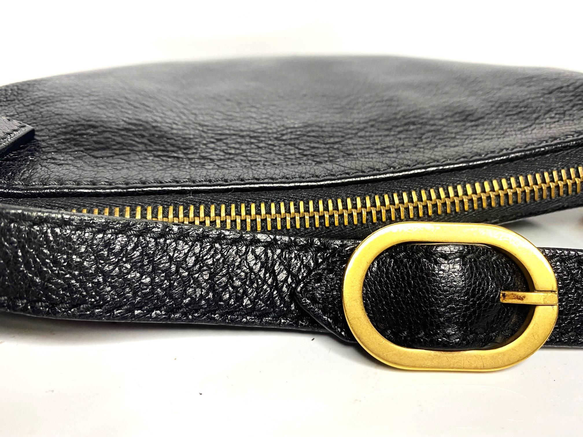 2000s Gucci Blondie Studded Small Hobo Bag in Black Leather 5