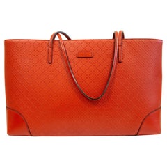 2000s Gucci Bright Red Diamante Leather Tote Bag