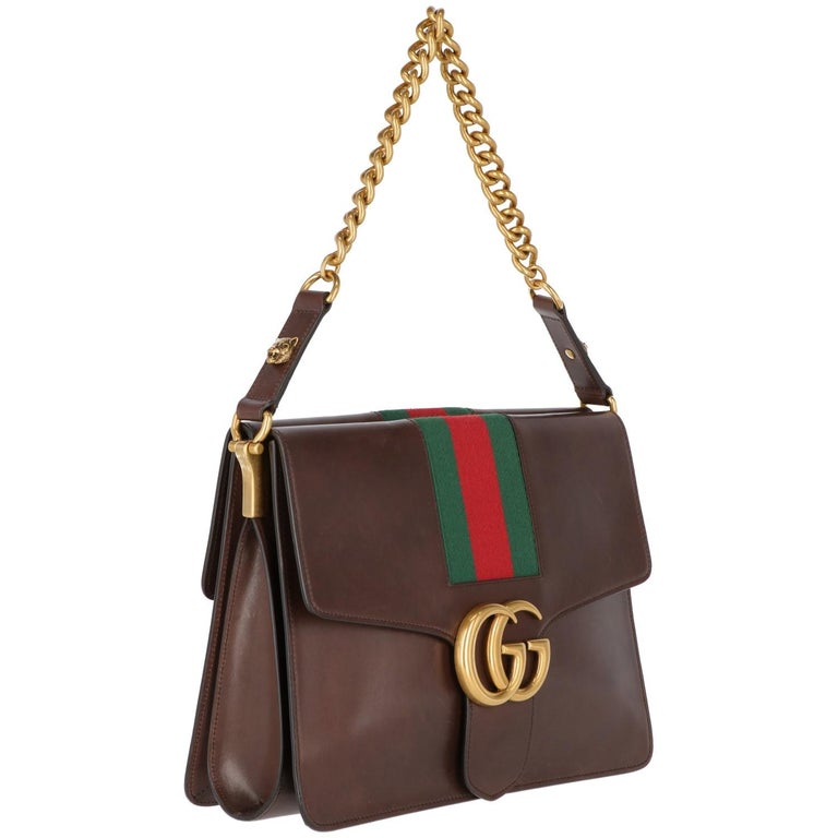 2000s Gucci Brown Leather Bag at 1stDibs