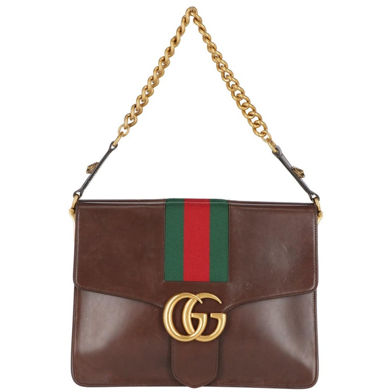 2000s Gucci Brown Leather Bag at 1stDibs