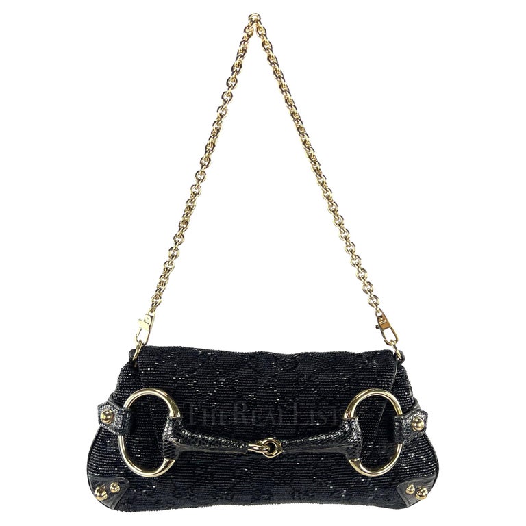 Hermes Vintage Pochette Jet Clutch Bag Second Bag Black Leather Keys  w/Clochette
