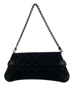 2000s Gucci by Tom Ford Black 'GG' Medium Horsebit Convertible Clutch