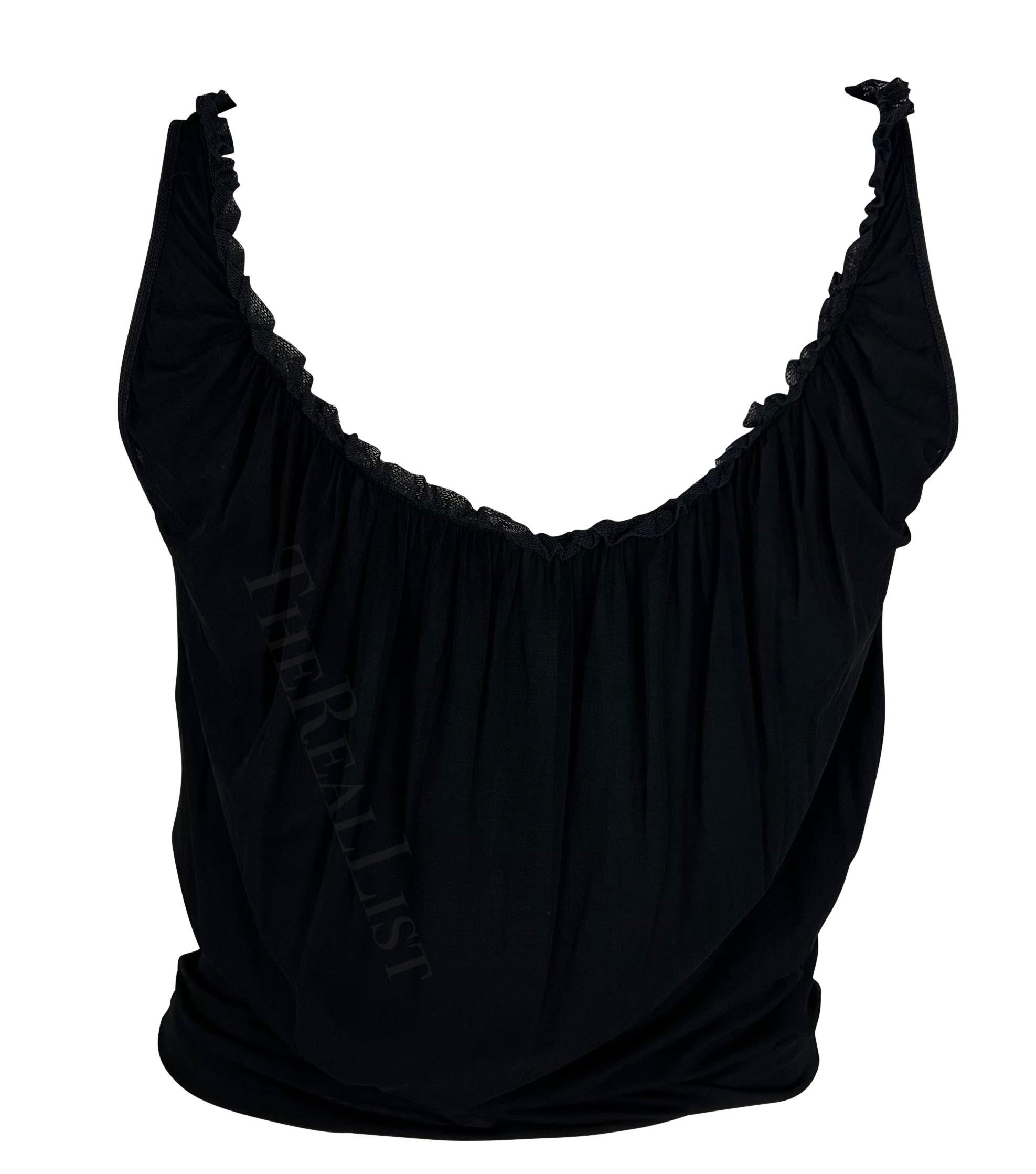 2000s Gucci by Tom Ford Black Ruffle Bodycon Stretch Tank Top Excellent état - En vente à West Hollywood, CA