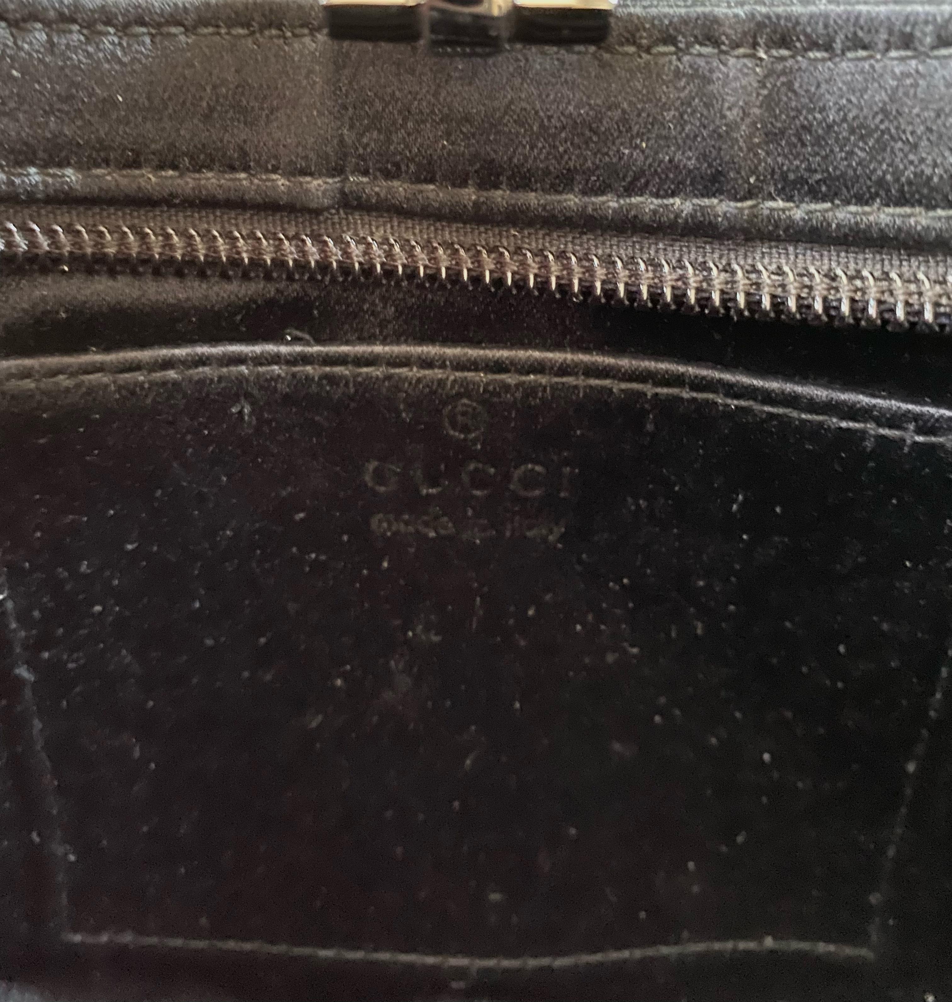Black 2000's Gucci by Tom Ford Embroidered Silk Satin Mini GG Bag Jackie Piston