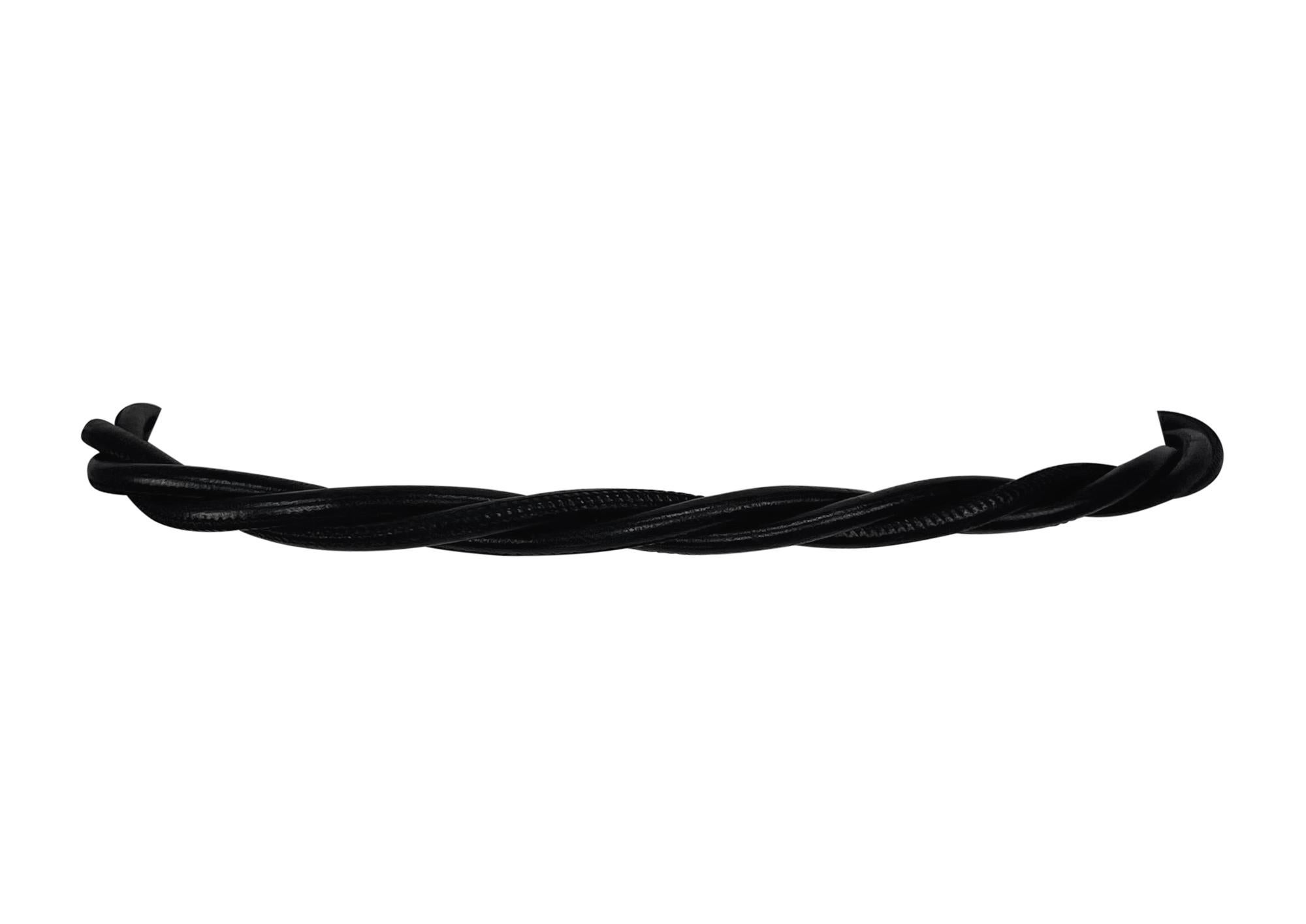 Women's 2000s Gucci by Tom Ford Gold Tone Twisted Black Leather Cord Waist Belt For Sale