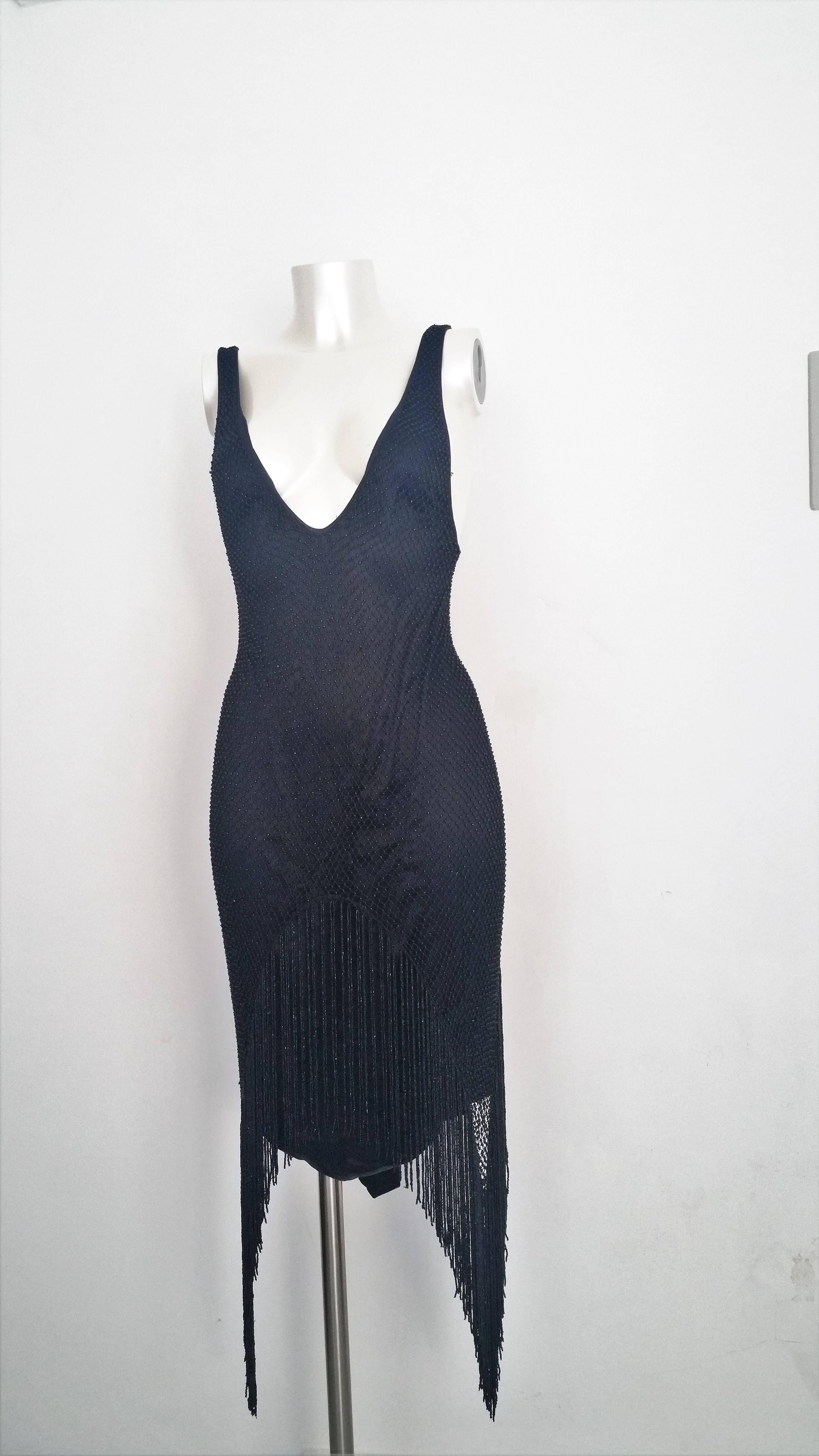 2000s Gucci by Tom Ford Iconic Charlestone sequins black dress
totalement fabriqué en italie en italian size range 42