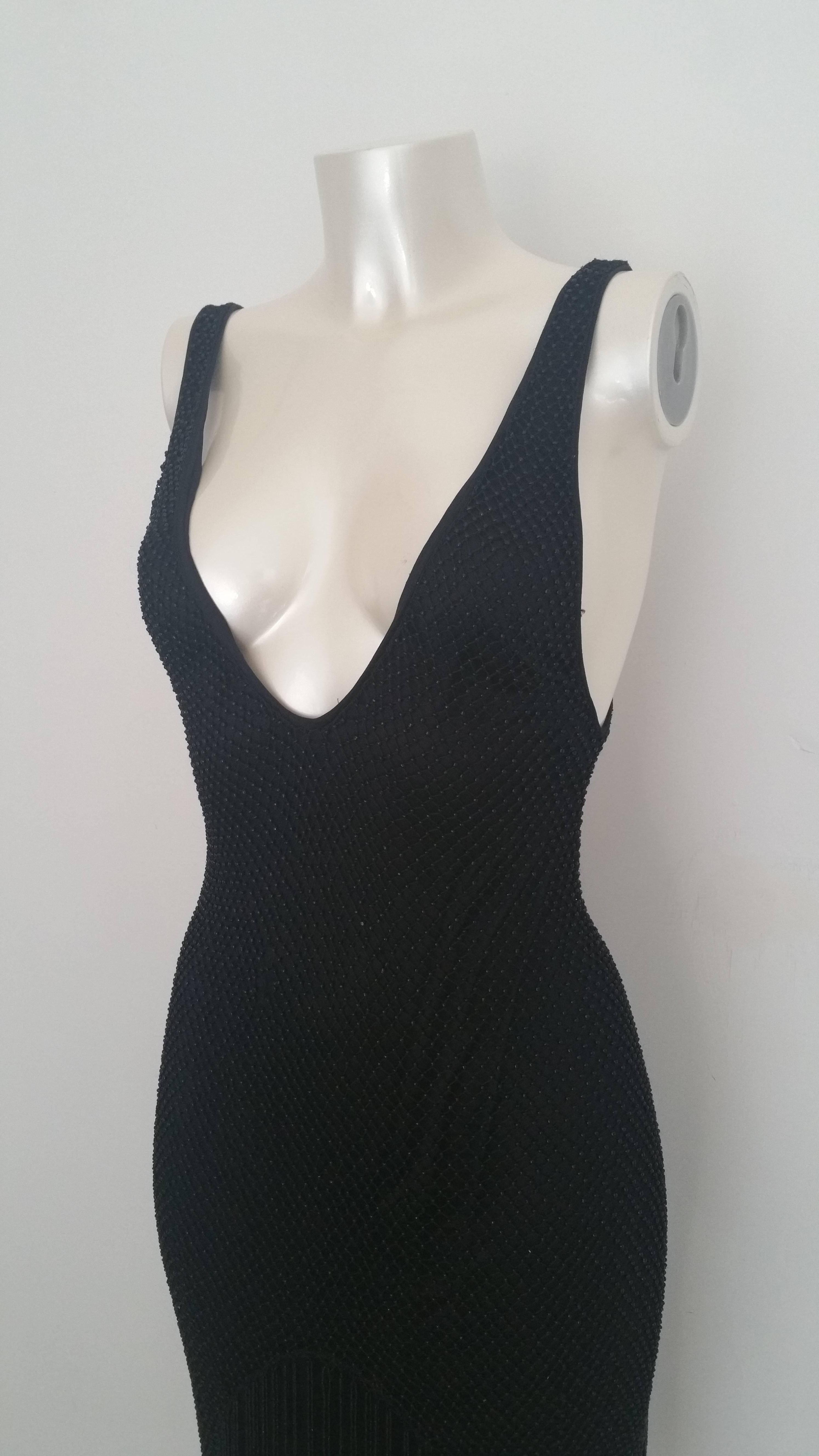Black 2000s Gucci by Tom Ford Iconic Charlestone sequins dress For Sale