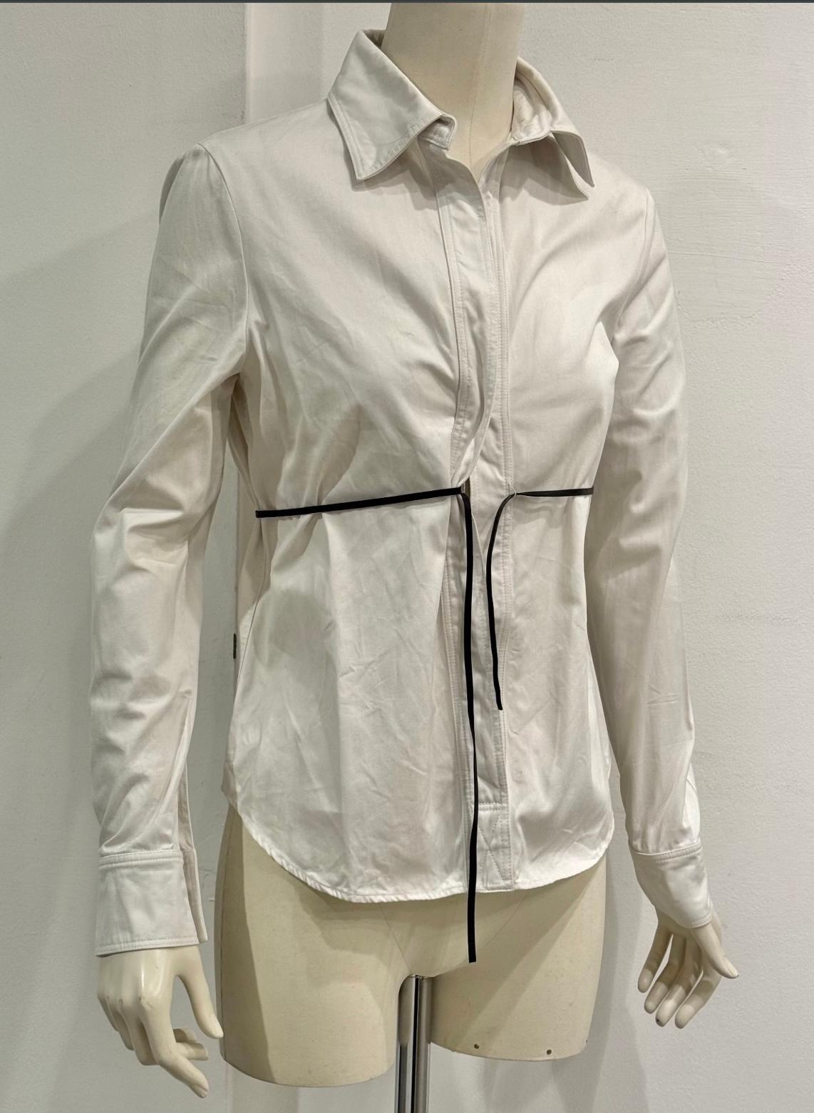 2000s Gucci by Tom Ford leather cord shirt In condizioni ottime in vendita a Milano, Lombardia