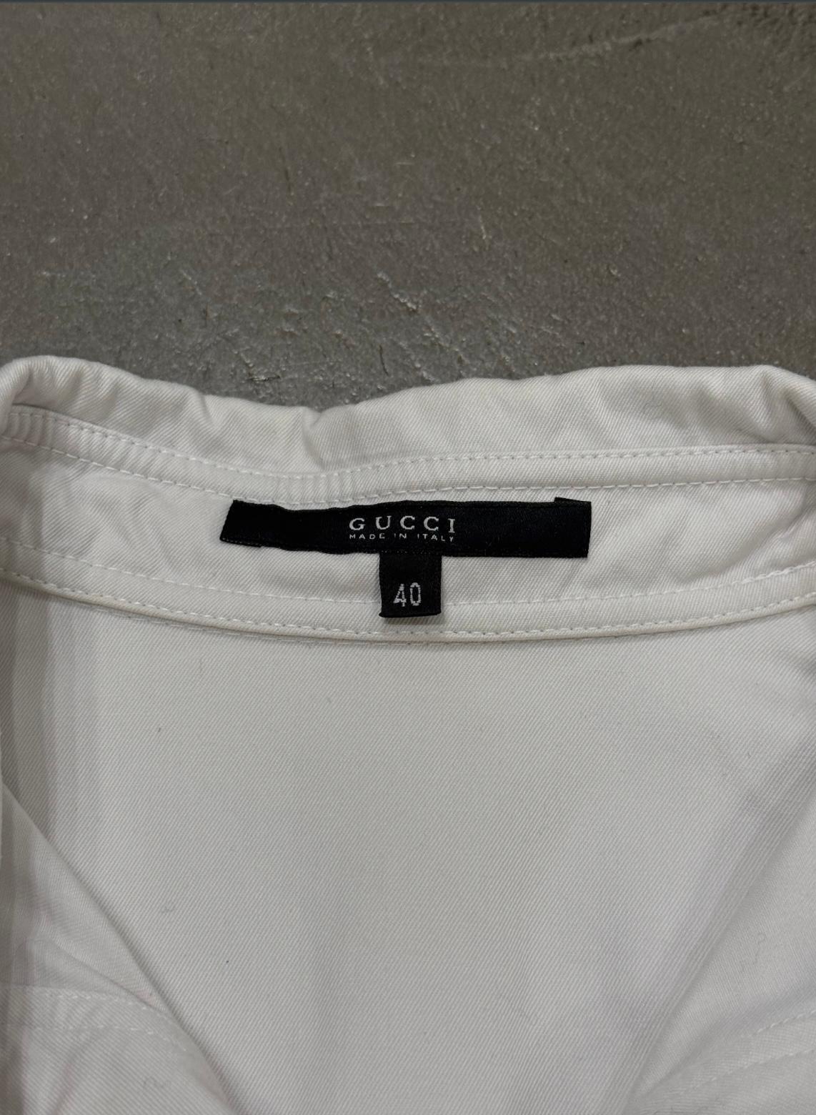 2000s Gucci by Tom Ford leather cord shirt in vendita 3