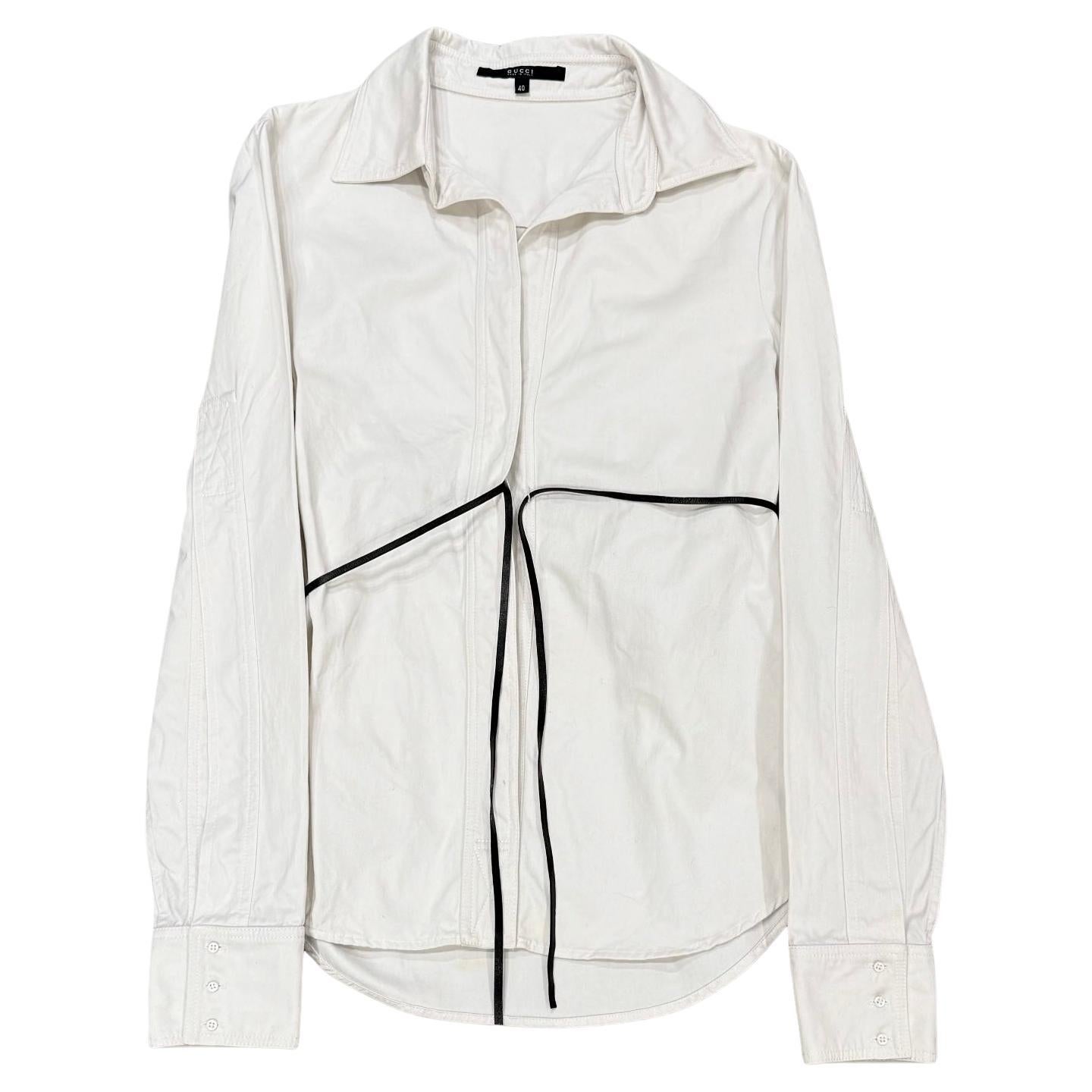2000s Gucci by Tom Ford chemise en cordon de cuir