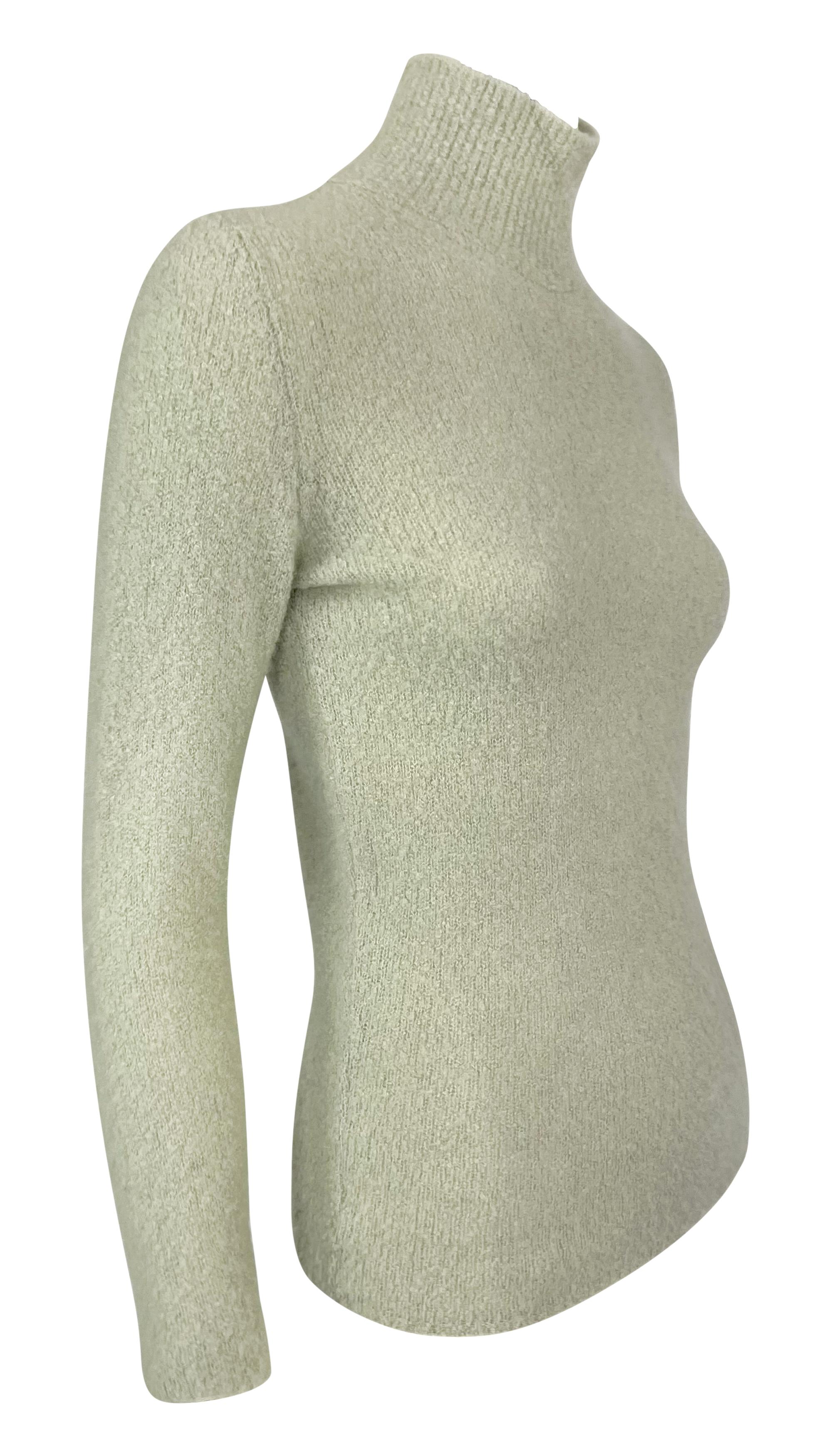 Women's 2000s Gucci by Tom Ford Light Blue Stretch Knit Mockneck Sweater For Sale