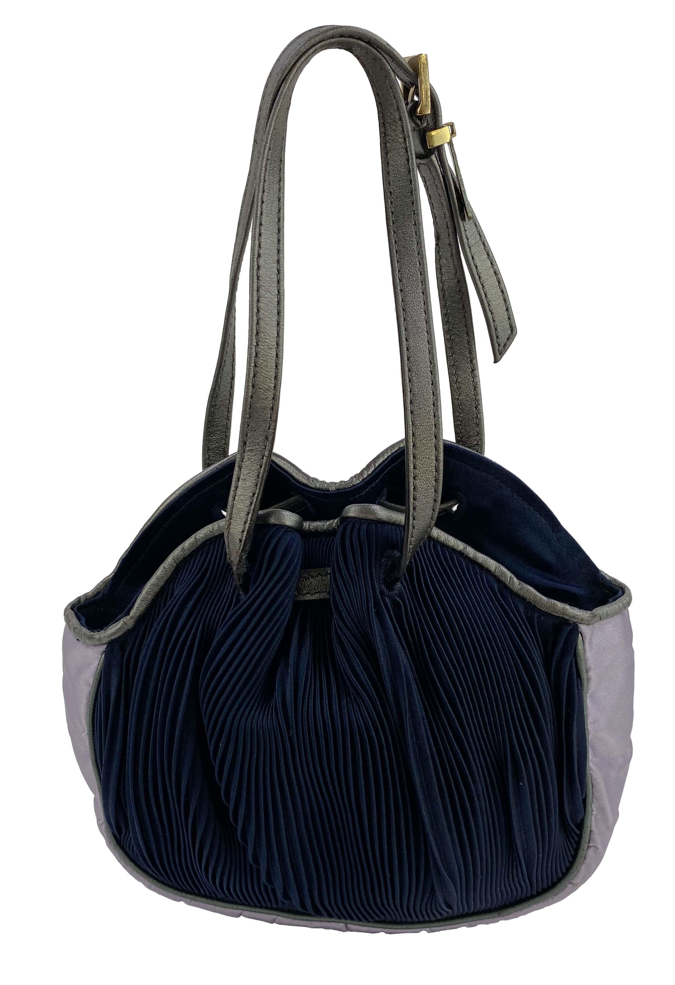 purple pleated bag