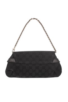 2000's GUCCI by Tom Ford Monogram Logo Horsebit Bag Ruthenium Hardware