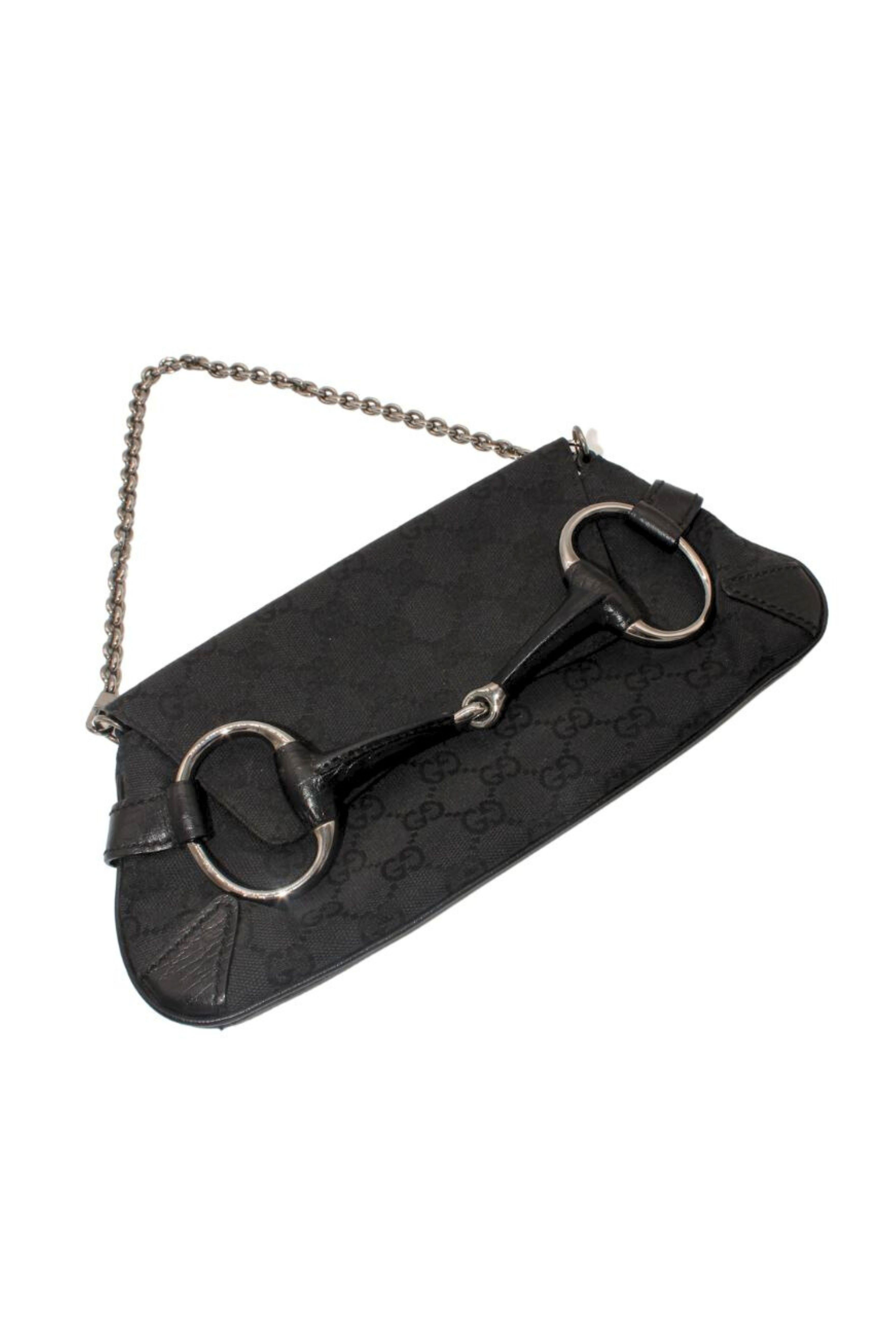 Nero 2000 GUCCI by Tom Ford Borsa Monogram Logo Horsebit Hardware Rutenio in vendita