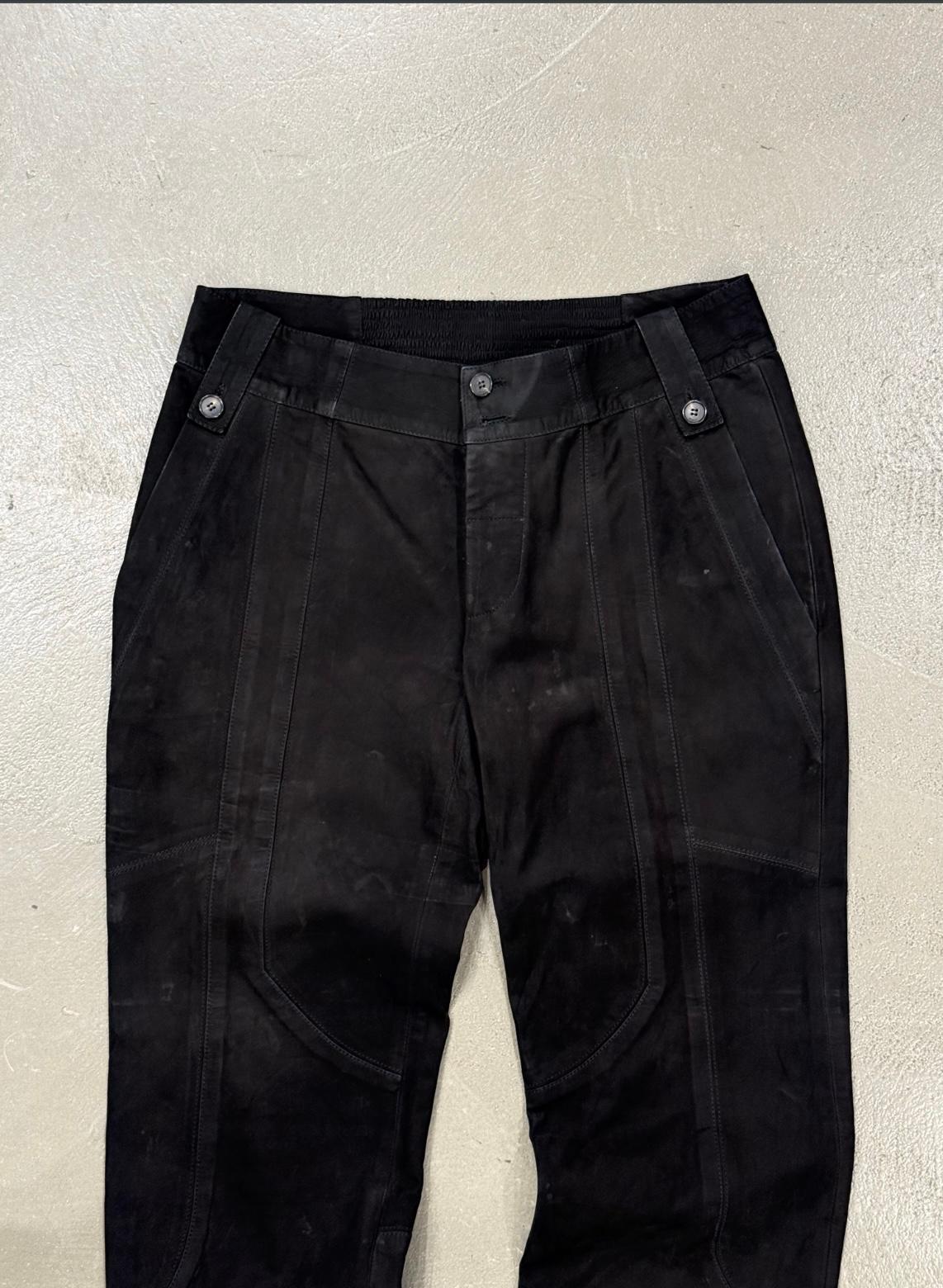 2000er Gucci by Tom Ford getäfelte Moto-Lederhose (Black) im Angebot
