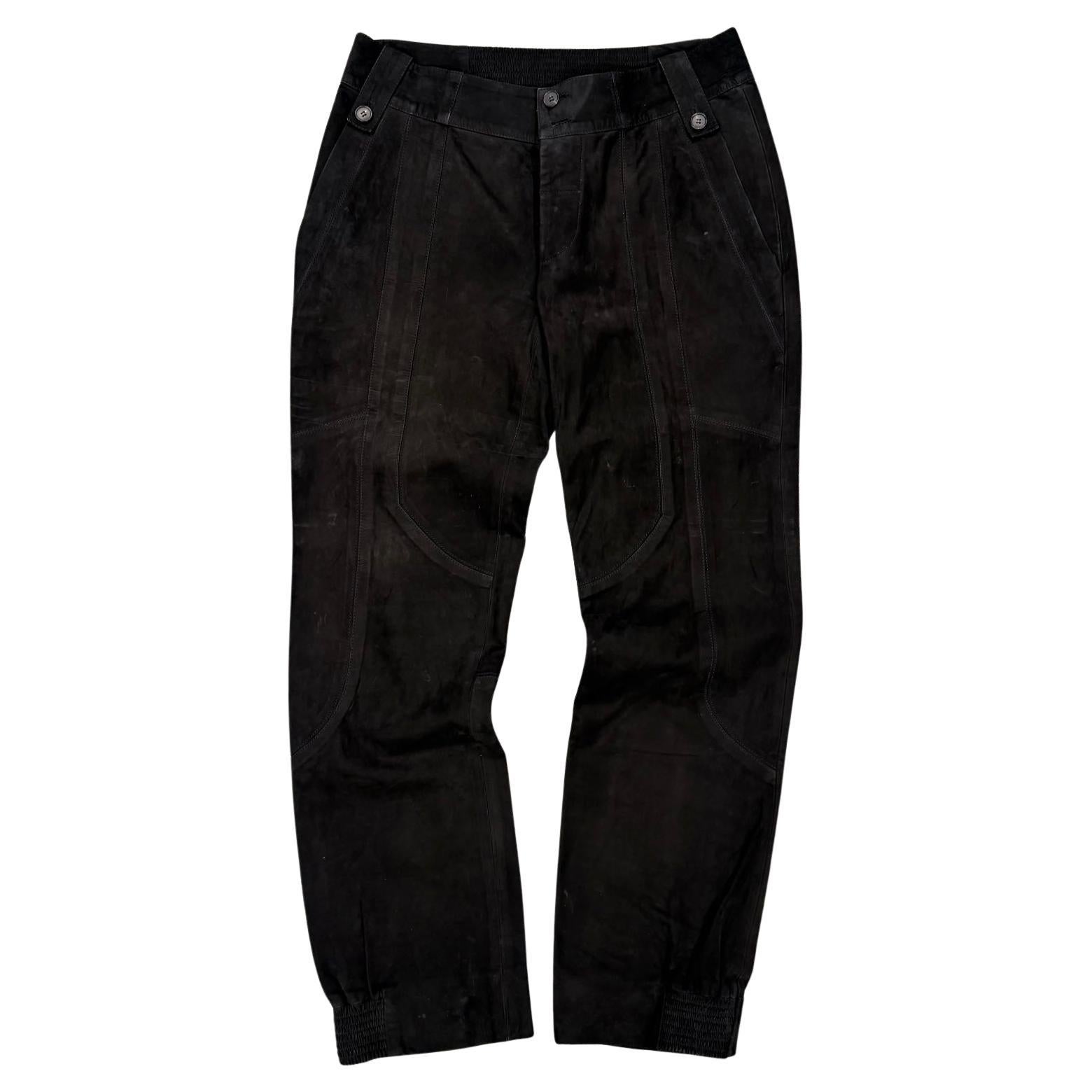 2000s Gucci by Tom Ford pantalon moto en cuir à panneaux