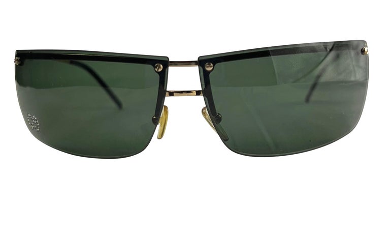 Gucci DeadStock Tom Ford Y2K Rimless Sunglasses GG 1654 T5T Teal Brow Bar Set Gucci | Accessories | Gucci Square Oversized Sunglasses  main image 4
