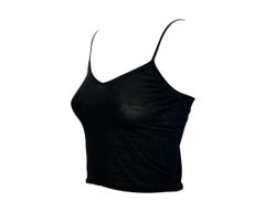 2000s Gucci by Tom Ford Stretch Knit Black Crop Tank Top
