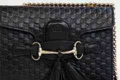 2000s Gucci Emily Black Leather Crossbody Bag