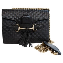 2000s Gucci Emily Black Leather Crossbody Bag
