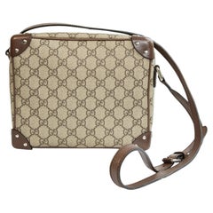 2000s Gucci GG Supreme in Brown Beige PVC Shoulder Bag