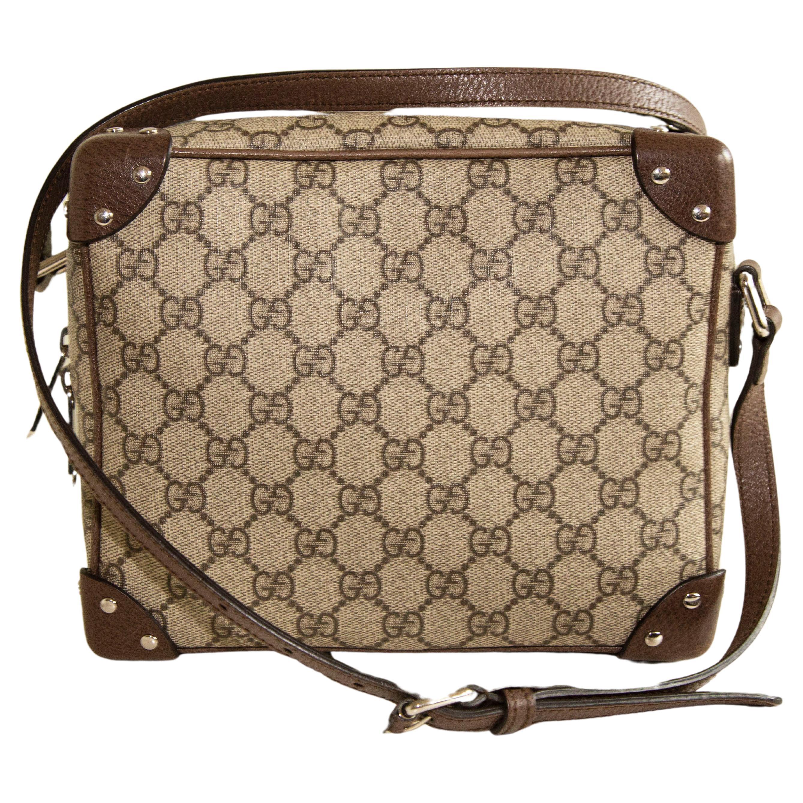 2000s Gucci GG Supreme Monogram Square Shoulder Bag  For Sale