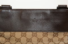 2000s Gucci GG Web Beige and Brown Canvas Crossbody Bag