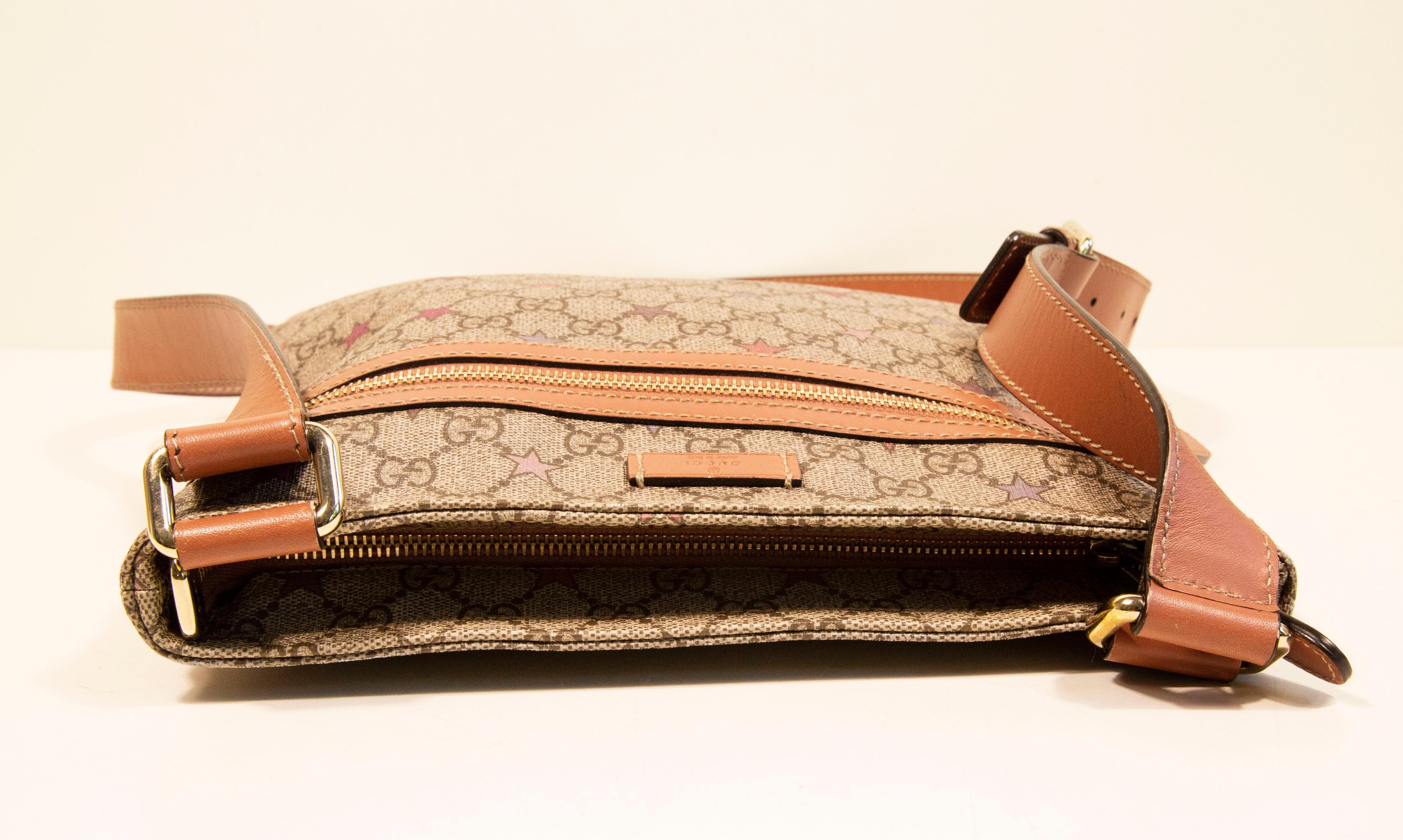 2000s Gucci GG Web Supreme PVC Canvas Crossbody Bag 4