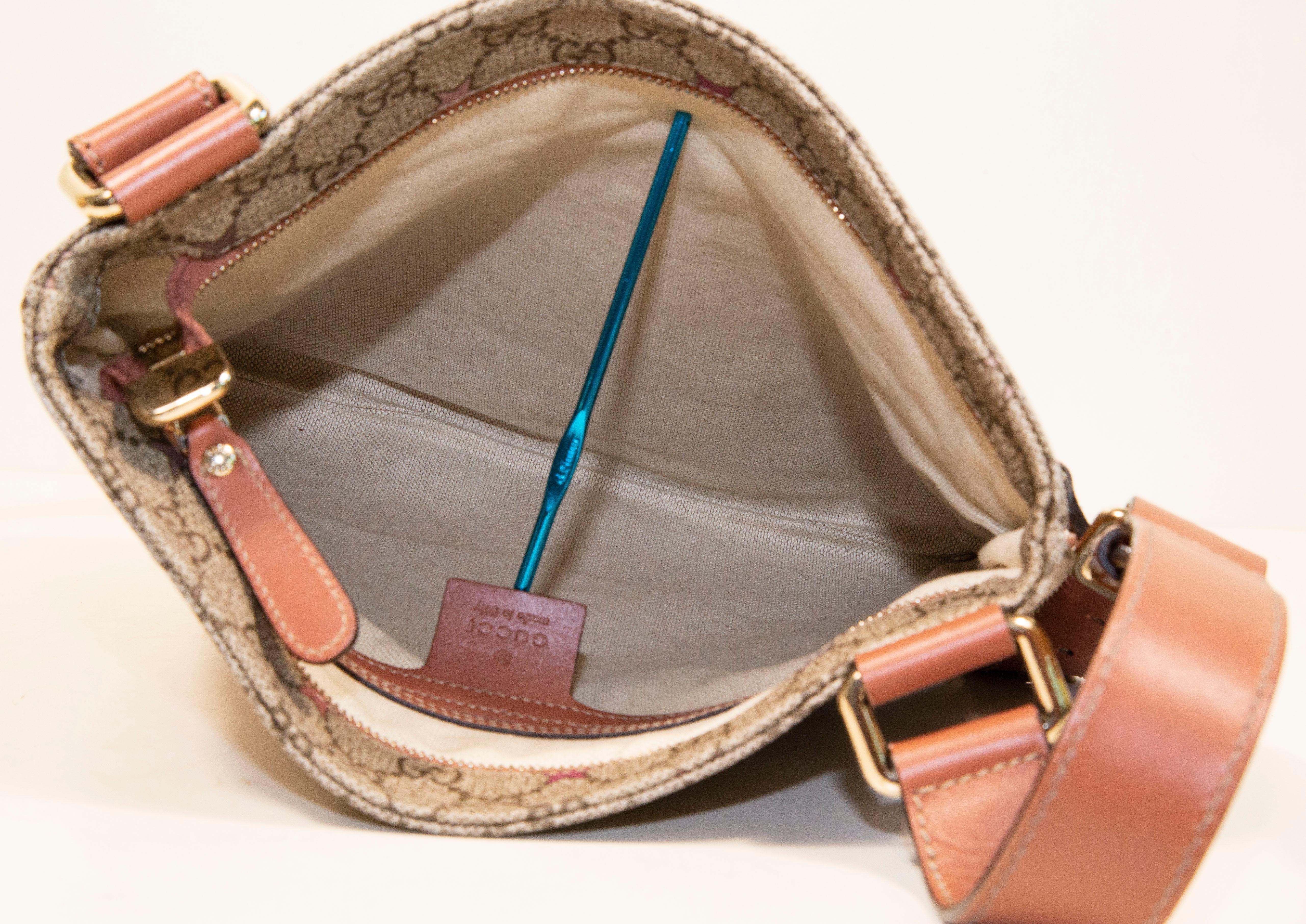 2000s Gucci GG Web Supreme PVC Canvas Crossbody Bag 5