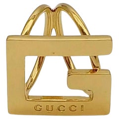 2000s Gucci Tom Ford Gold Metal Scarf Ring
