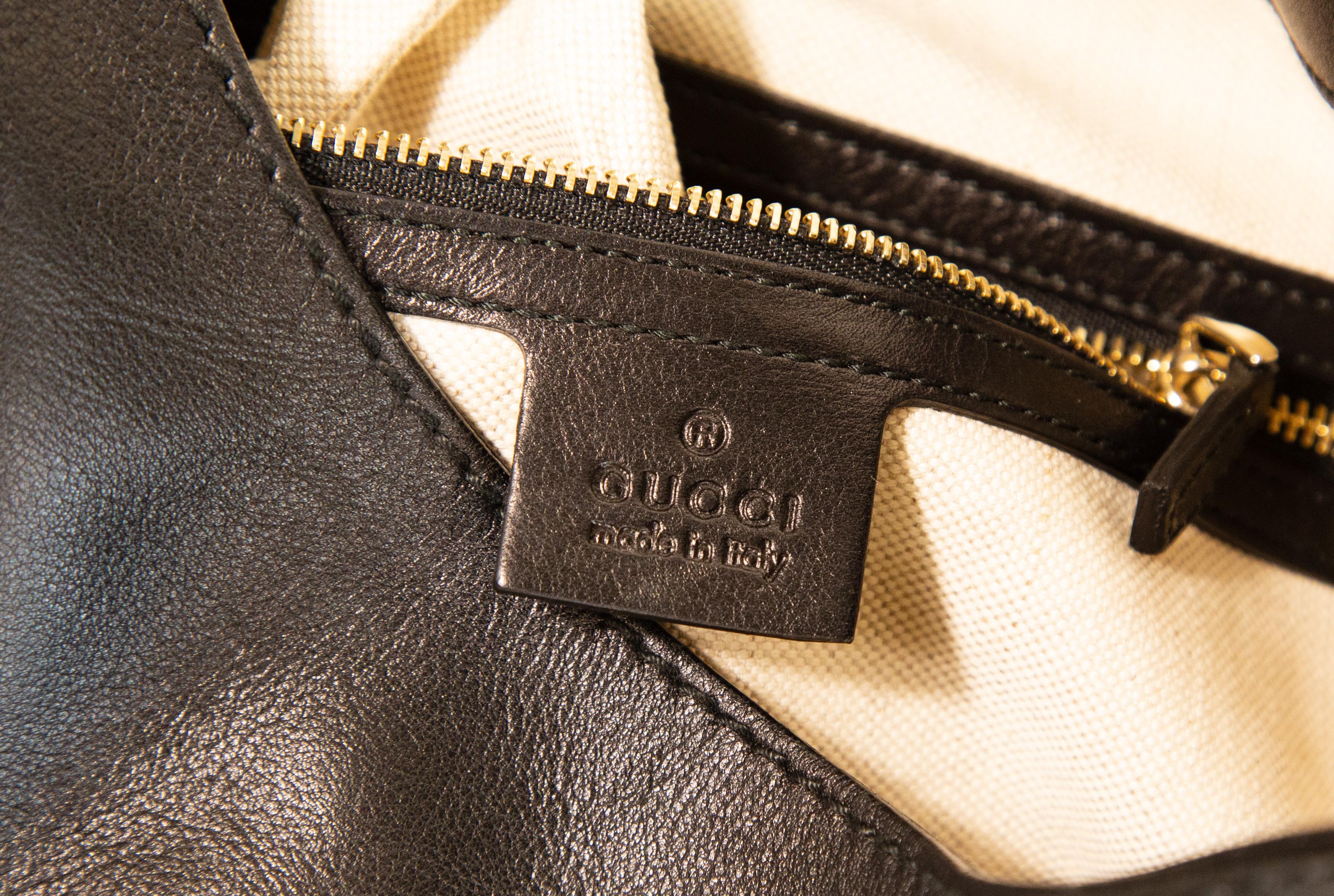 2000s Gucci Jackie Negro Cuero Hombro Crossbody Bolsa 5