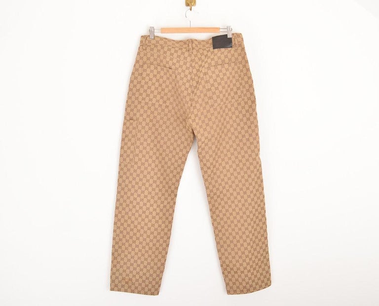 2000'S Gucci Jacquard 'Gg' Y2K Carpenter Pants Trousers For Sale 1stDibs | gucci monogram pants