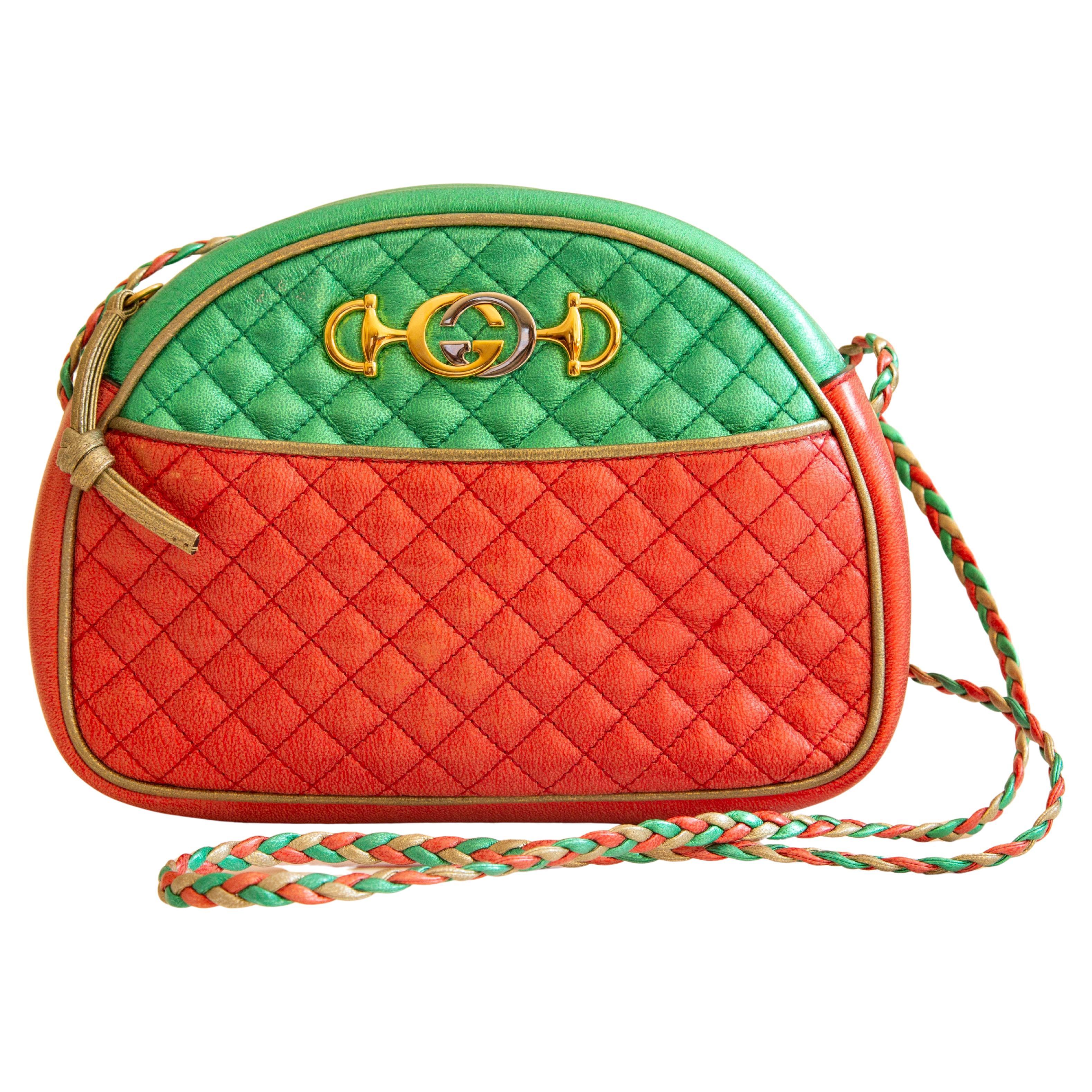 2000s Gucci Multicolor Metallic Trapuntata Shoulder Crossbody Bag