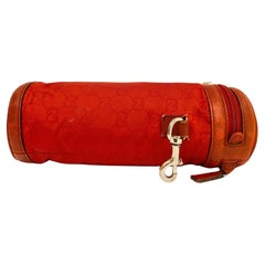 2000s Gucci Red Monogram Cloth Thermal Bottle Holder