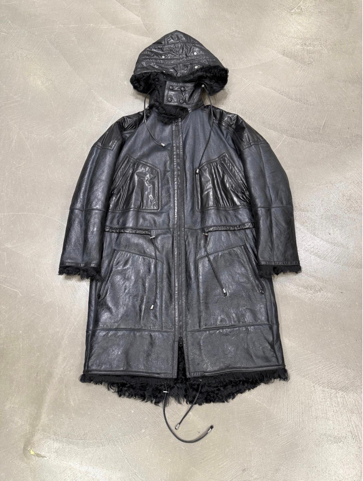 2000er Gucci Parka aus Shearling-Leder im Zustand „Gut“ im Angebot in Milano, Lombardia