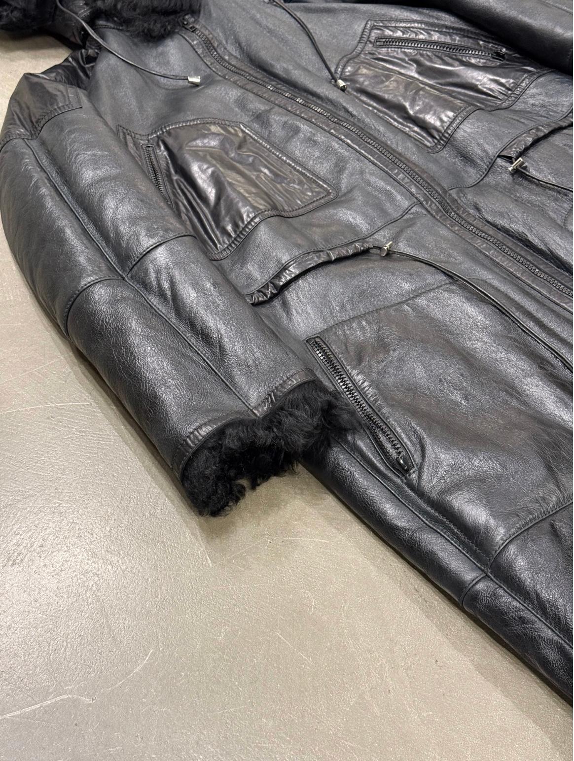 2000er Gucci Parka aus Shearling-Leder im Angebot 2