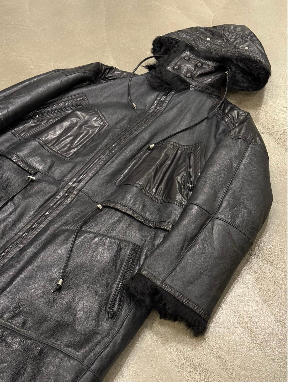 2000er Gucci Parka aus Shearling-Leder im Angebot 3