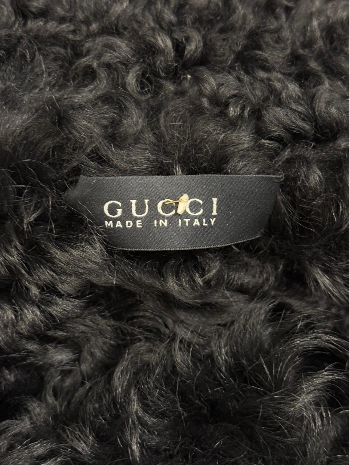 2000er Gucci Parka aus Shearling-Leder im Angebot 4
